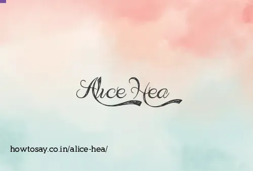 Alice Hea