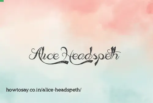 Alice Headspeth