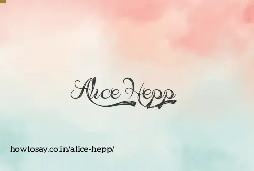 Alice Hepp