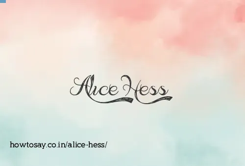 Alice Hess