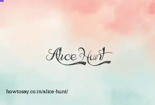 Alice Hunt