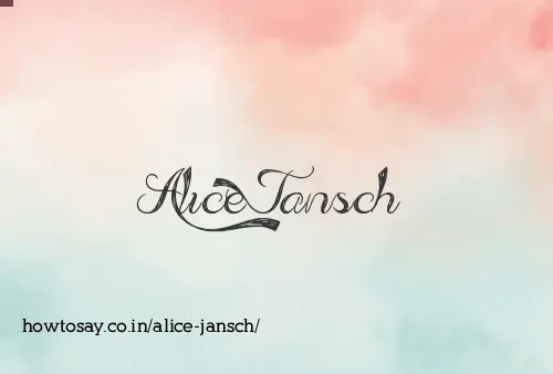 Alice Jansch