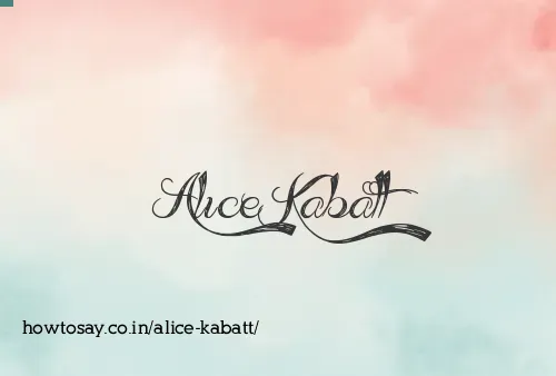 Alice Kabatt
