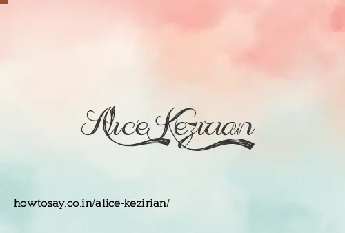 Alice Kezirian