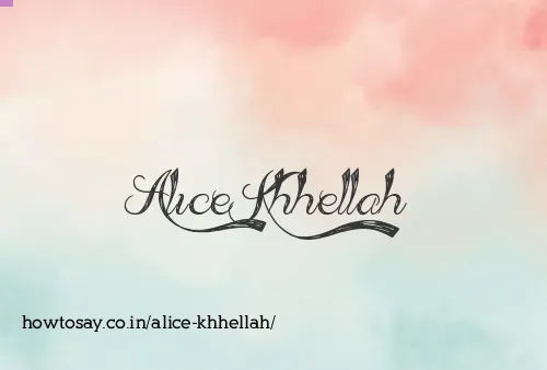 Alice Khhellah