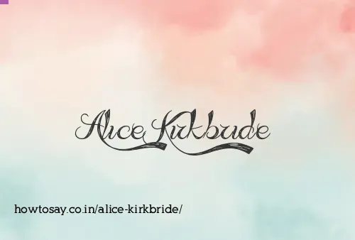 Alice Kirkbride