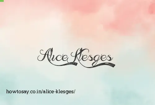 Alice Klesges
