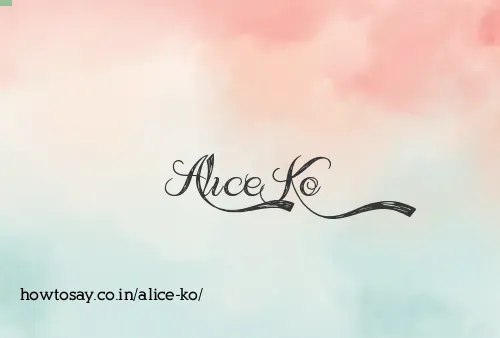 Alice Ko