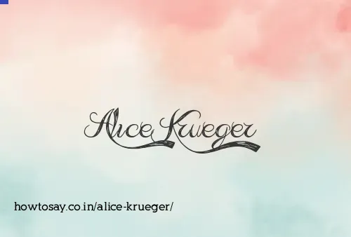 Alice Krueger