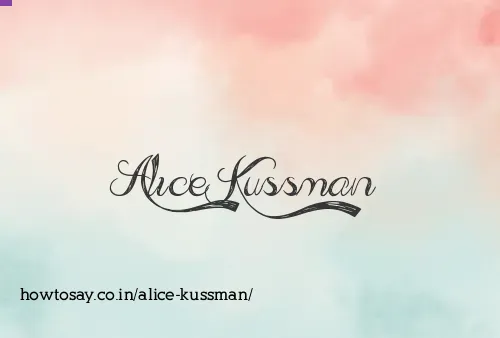 Alice Kussman