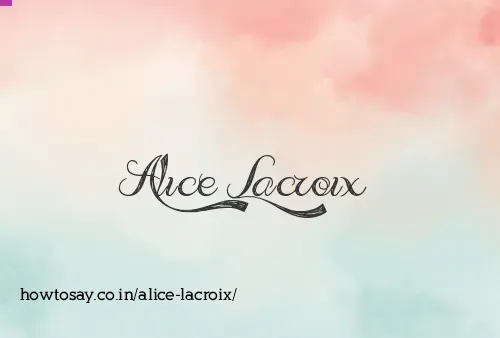Alice Lacroix