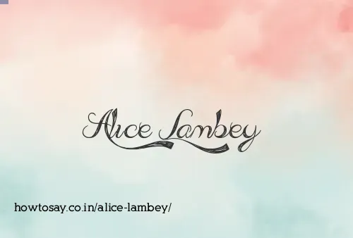 Alice Lambey