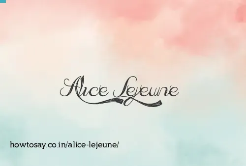 Alice Lejeune