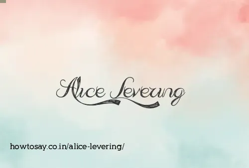 Alice Levering