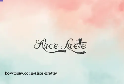 Alice Lirette