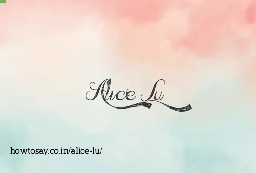 Alice Lu