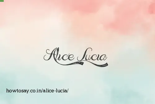 Alice Lucia