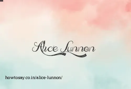 Alice Lunnon