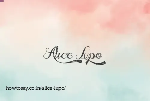 Alice Lupo