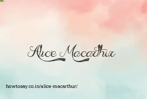 Alice Macarthur