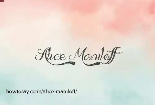Alice Maniloff