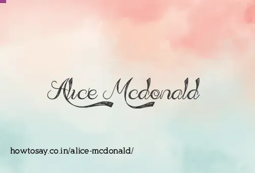 Alice Mcdonald