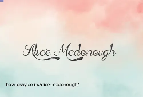 Alice Mcdonough