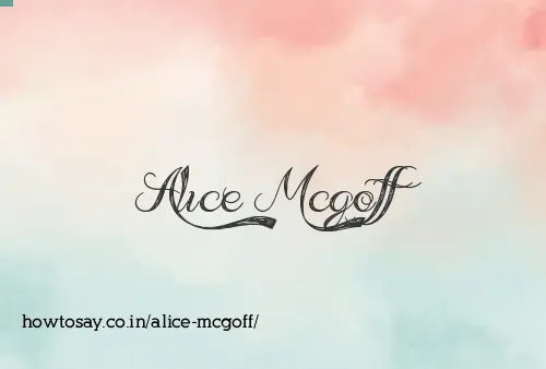 Alice Mcgoff