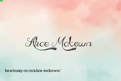 Alice Mckown