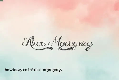Alice Mgregory