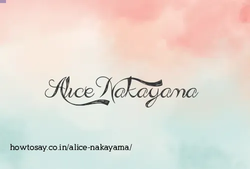 Alice Nakayama