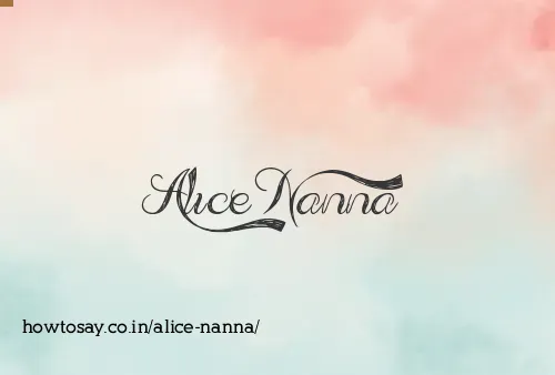Alice Nanna