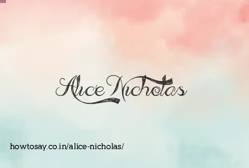 Alice Nicholas
