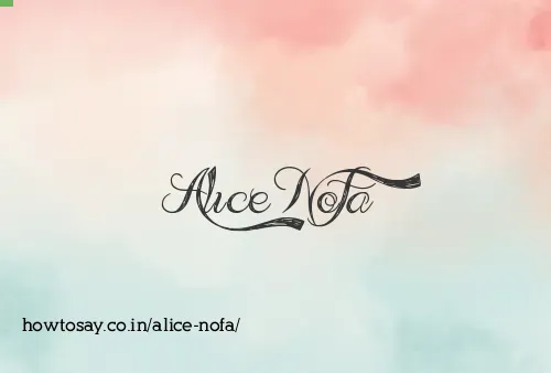 Alice Nofa