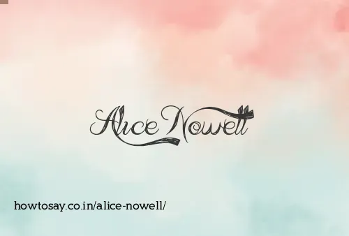 Alice Nowell