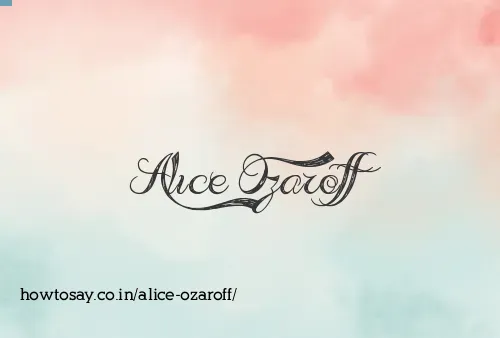 Alice Ozaroff