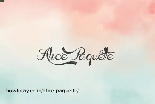 Alice Paquette