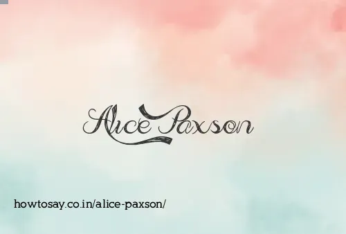 Alice Paxson