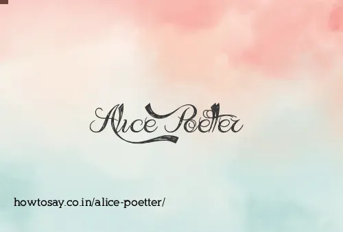Alice Poetter