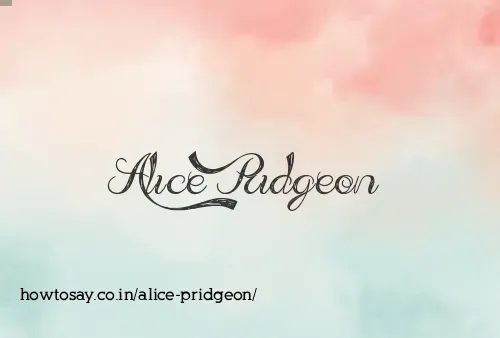 Alice Pridgeon