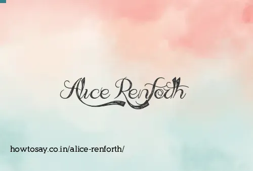 Alice Renforth