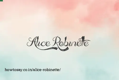 Alice Robinette