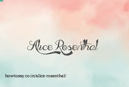 Alice Rosenthal