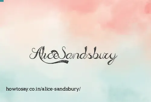 Alice Sandsbury