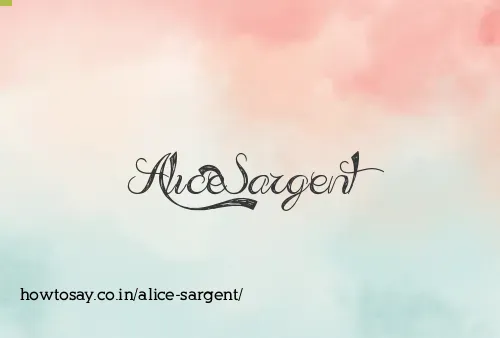 Alice Sargent