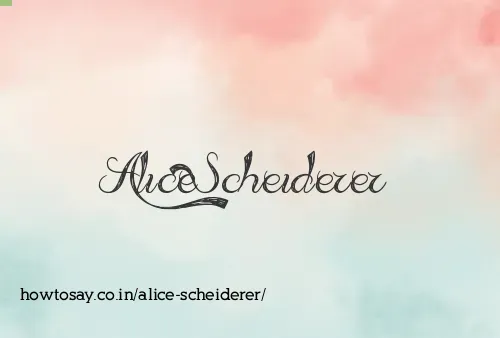 Alice Scheiderer