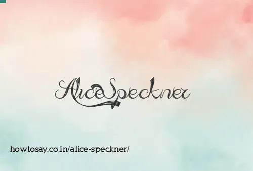 Alice Speckner