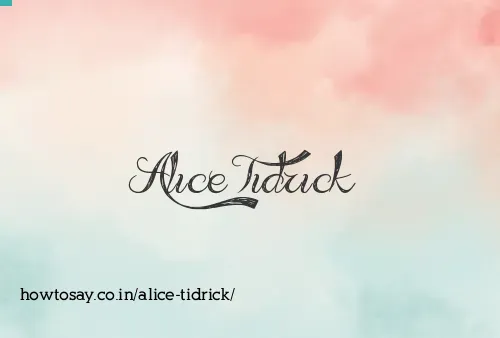 Alice Tidrick