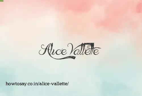 Alice Vallette