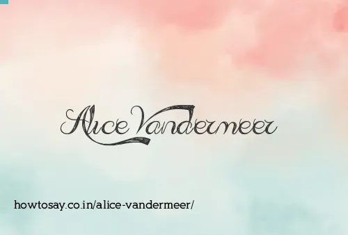 Alice Vandermeer
